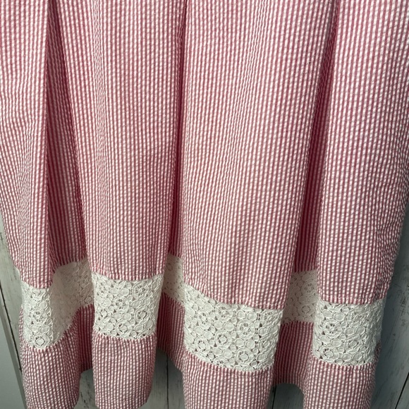 Nina Leonard Pink and White Sleeveless Sundress size 12 - Picture 3 of 12